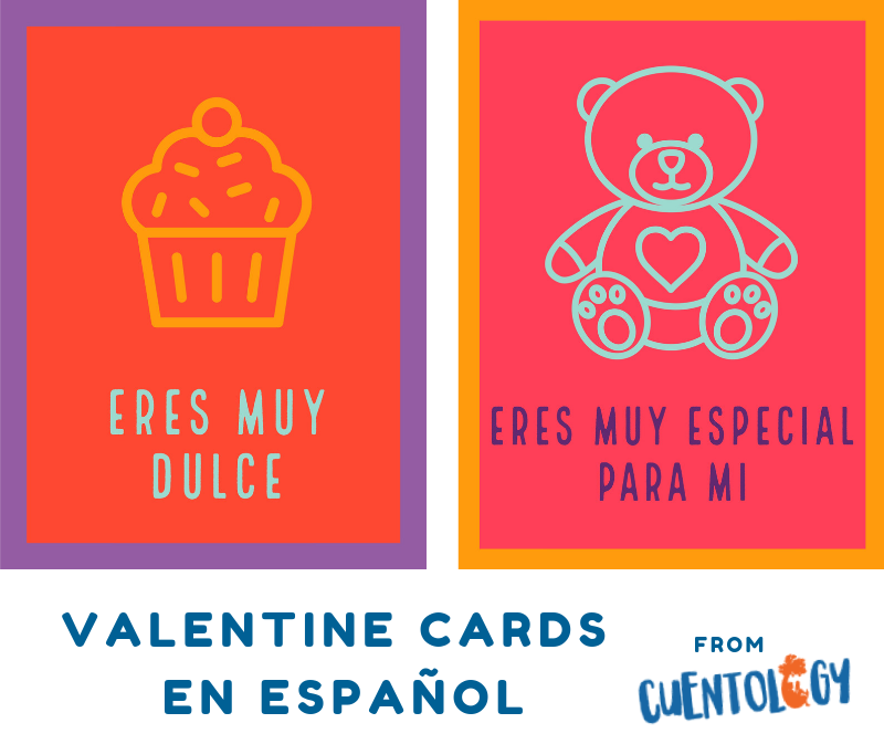 Valentine's printable cards en Español